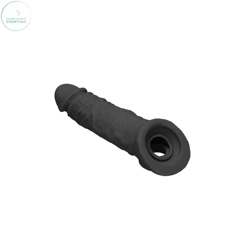 Affordable quality REALROCK 8'' Realistic Penis Extender with Rings -  -  20.3 cm Penis Extension Sleeve  from Shots Toys by Discreet Intimate Essentials with Discreet Delivery 
