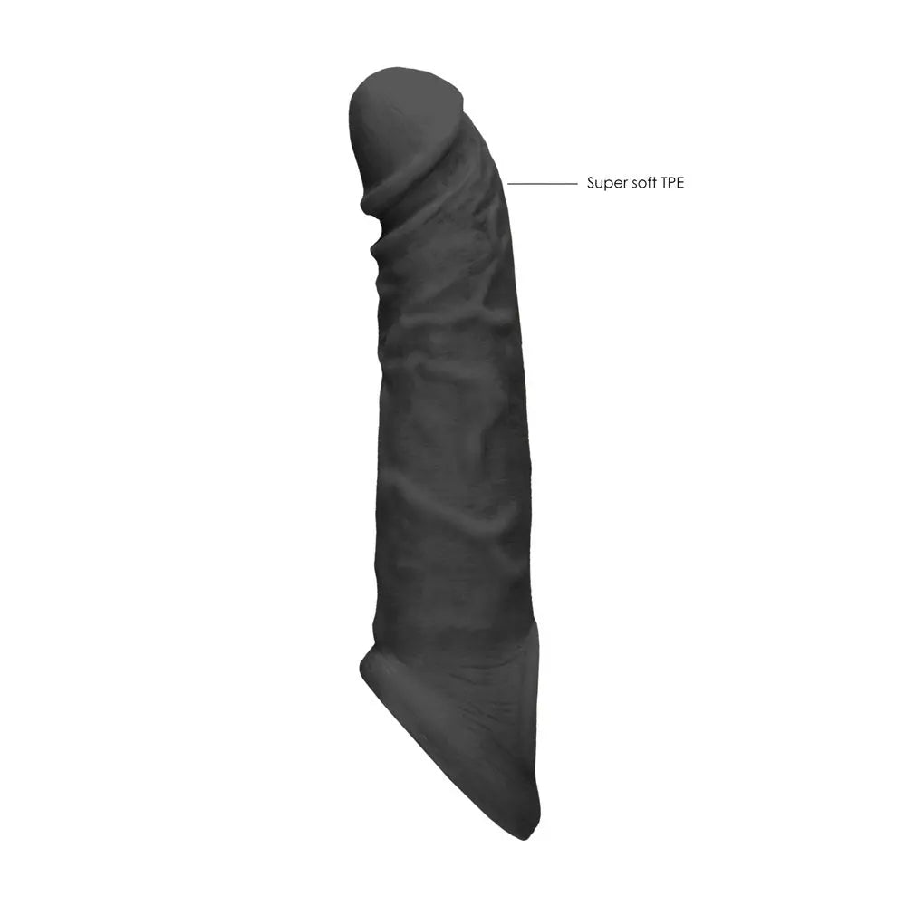 Affordable quality REALROCK 8'' Realistic Penis Extender with Rings -  -  20.3 cm Penis Extension Sleeve  from Shots Toys by Discreet Intimate Essentials with Discreet Delivery 