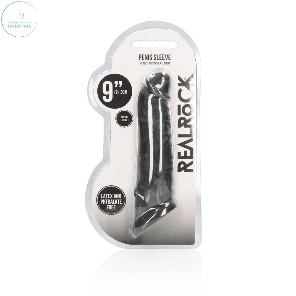 REALROCK 9'' Realistic Penis Extender with Rings -  -  22.9 cm Penis Extension Sleeve Shots Toys