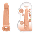REALROCK 9'' Realistic Penis Extender with Rings - 22.9 cm Penis Extension Sleeve showcasing lifelike texture and details.