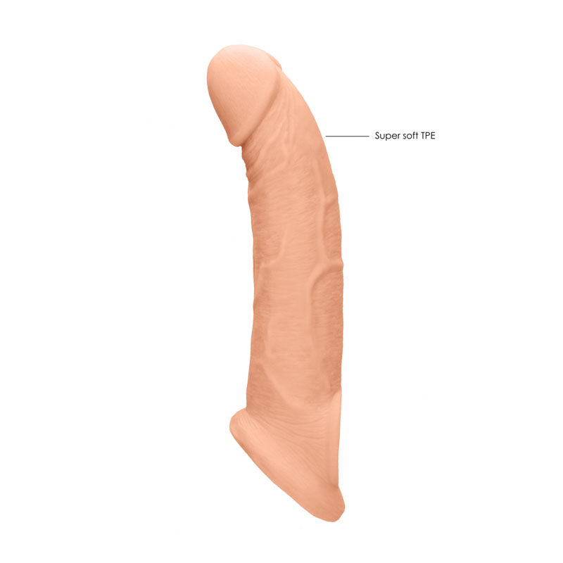 REALROCK 9'' Realistic Penis Extender with Rings -  22.9 cm Penis Extension Sleeve made of super soft TPE.