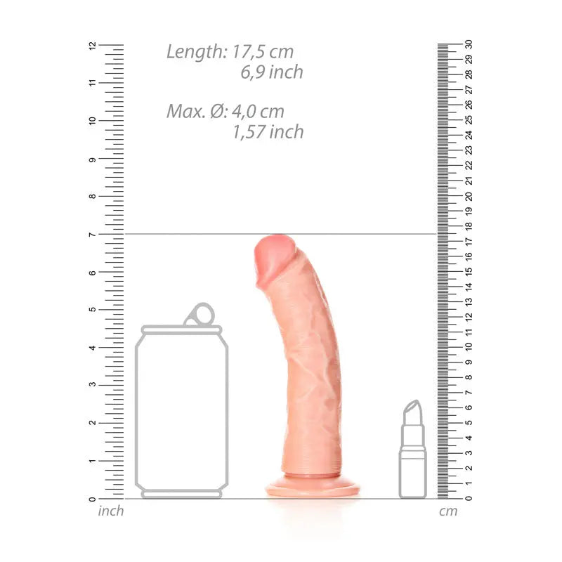 REALROCK Realistic Regular Curved Dildo with Suction Cup - 15.5 cm -  15.5 cm (6'') Dong Shots Toys Discreet Intimate Essentials.