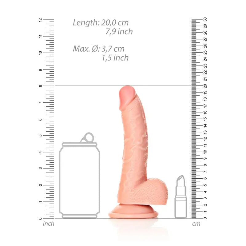 REALROCK Realistic Regular Curved Dong with Balls - 18 cm -  18 cm (7'') Dong Shots Toys Discreet Intimate Essentials.