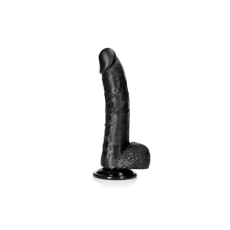 REALROCK realistic curved dildo with balls, 20.5 cm for ideal G-spot stimulation and extra internal stimulation.
