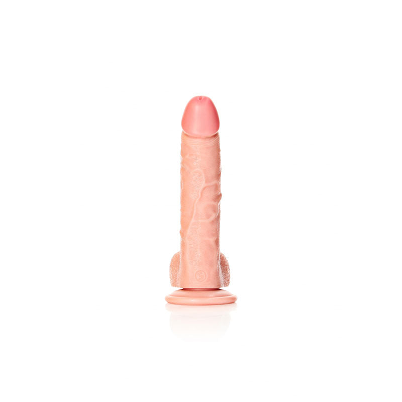REALROCK Realistic Regular Curved Dong with Balls - 20.5 cm -  20.5 cm (8'') Dong displayed on a white background.