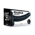 REALROCK Hollow Strapon with Balls - 23 cm  -  23 cm Hollow Strap-On packaging showing design and features.