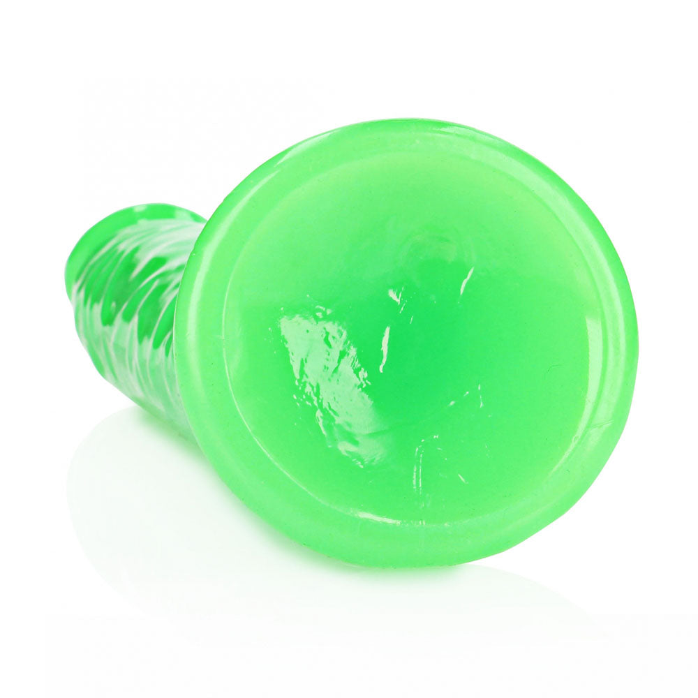 REALROCK 29 cm Slim Glow in the Dark Neon -  - Glow in Dark  29 cm (11'') Dong, bright green, suction base, adult toy.
