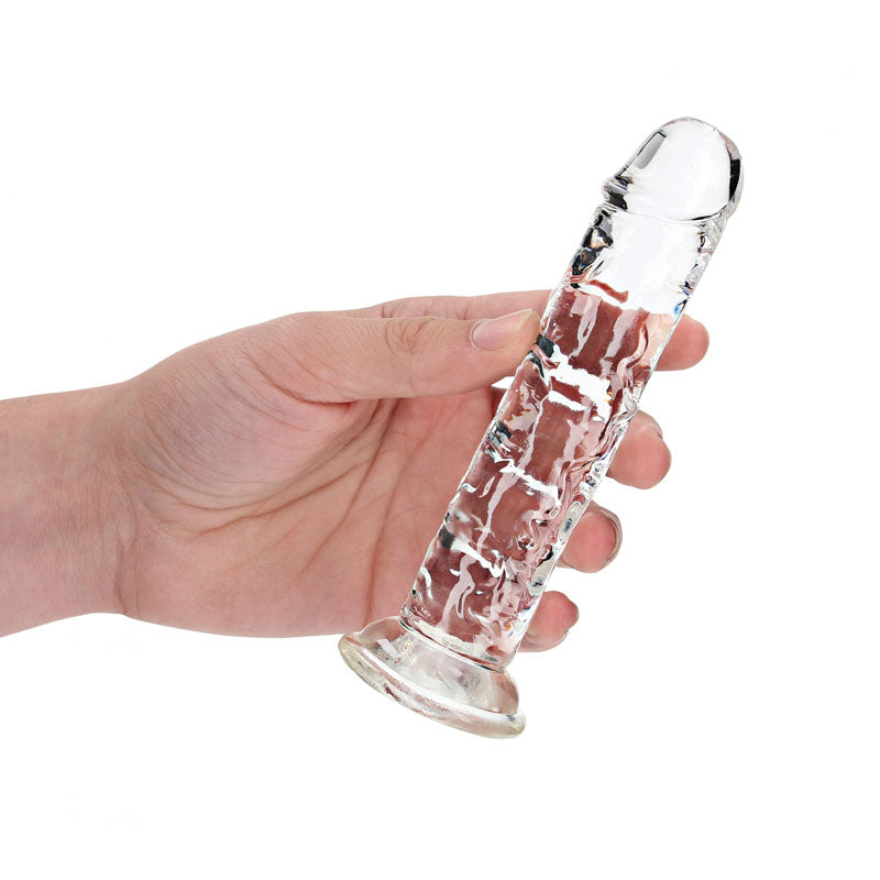 REALROCK 15.5 cm Straight Dildo -  -  15.5 cm (6'') Dong held in hand for intimate essentials.