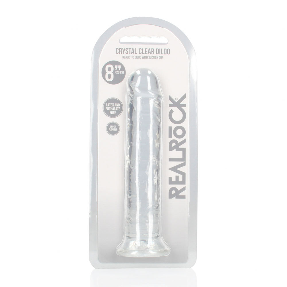 REALROCK 20 cm Straight Dildo - Transparent -  20 cm (8'') Dong