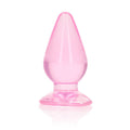 REALROCK 9 cm anal plug in a clear pink design with a suction cup base for hands-free use
