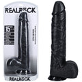 REALROCK 38cm Extra Long Dildo with Balls - realistic design, suction cup base, perfect for pleasure