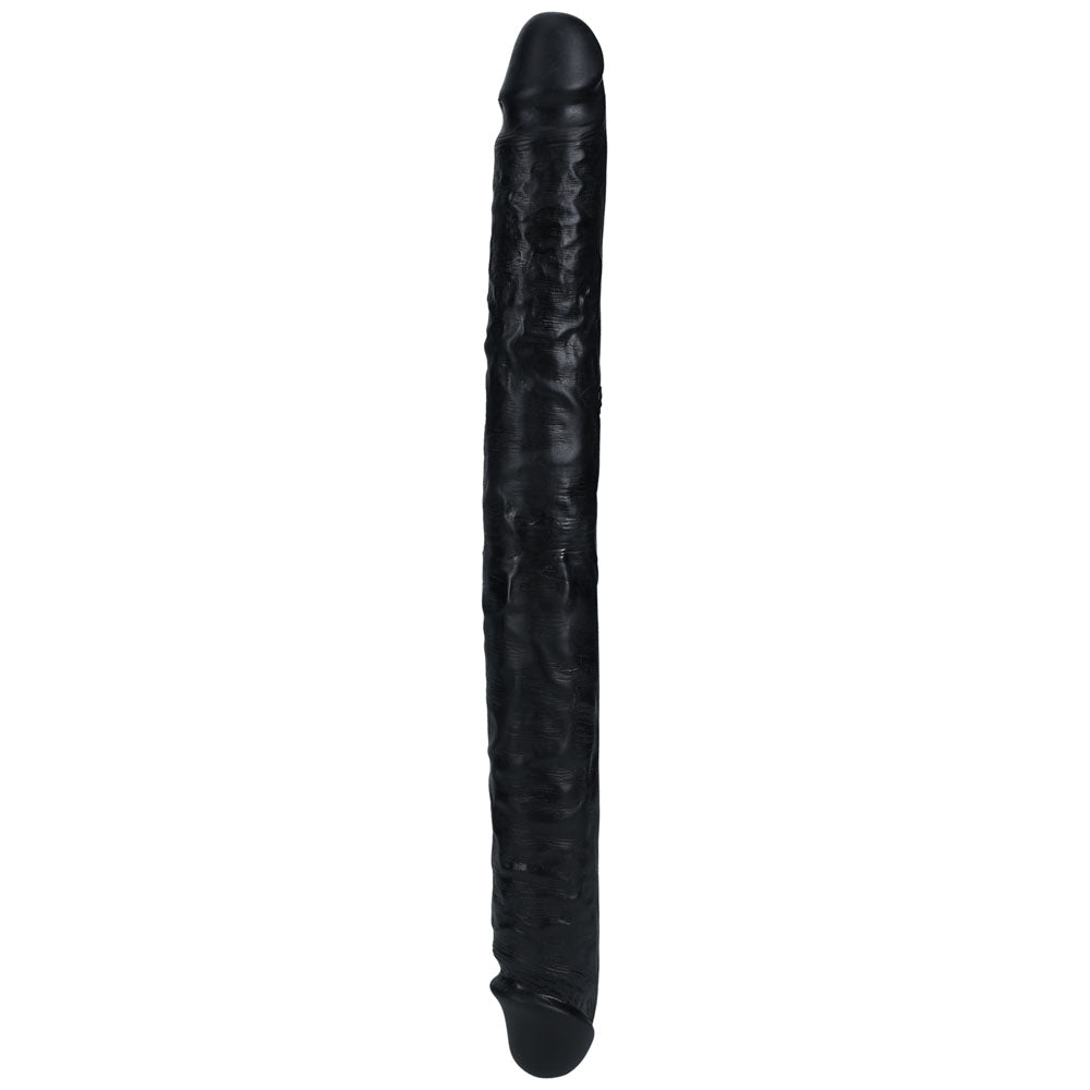 REALROCK 35cm Slim Double Dildo -  -  35 cm (14'') Double Dong, realistic black dildo with veins for stimulation.