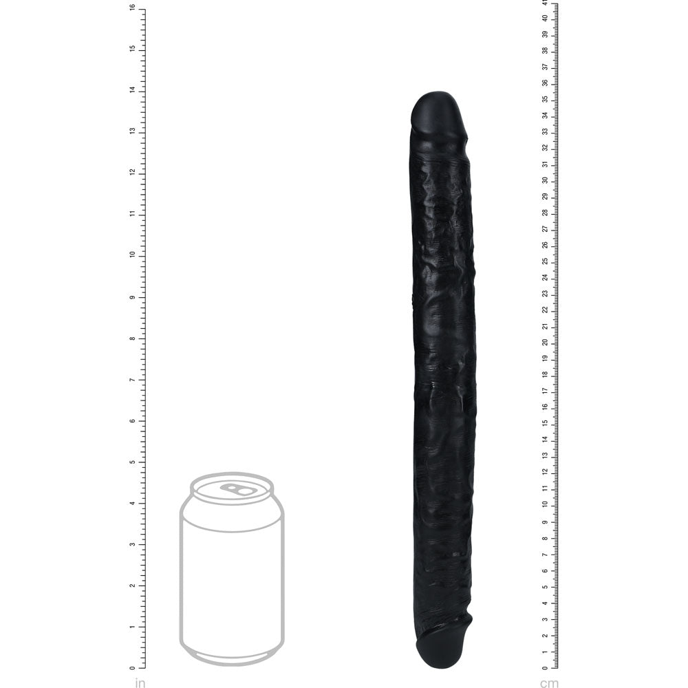REALROCK 35cm Slim Double Dildo -  -  35 cm (14'') Double Dong next to a can for size reference.