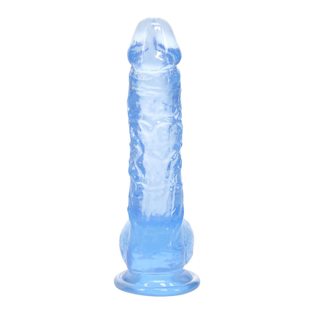 REALROCK 5'' Crystal Clear Dildo with Balls -  - Clear  14.7 cm Dong, featuring a sturdy suction cup for hands-free fun.