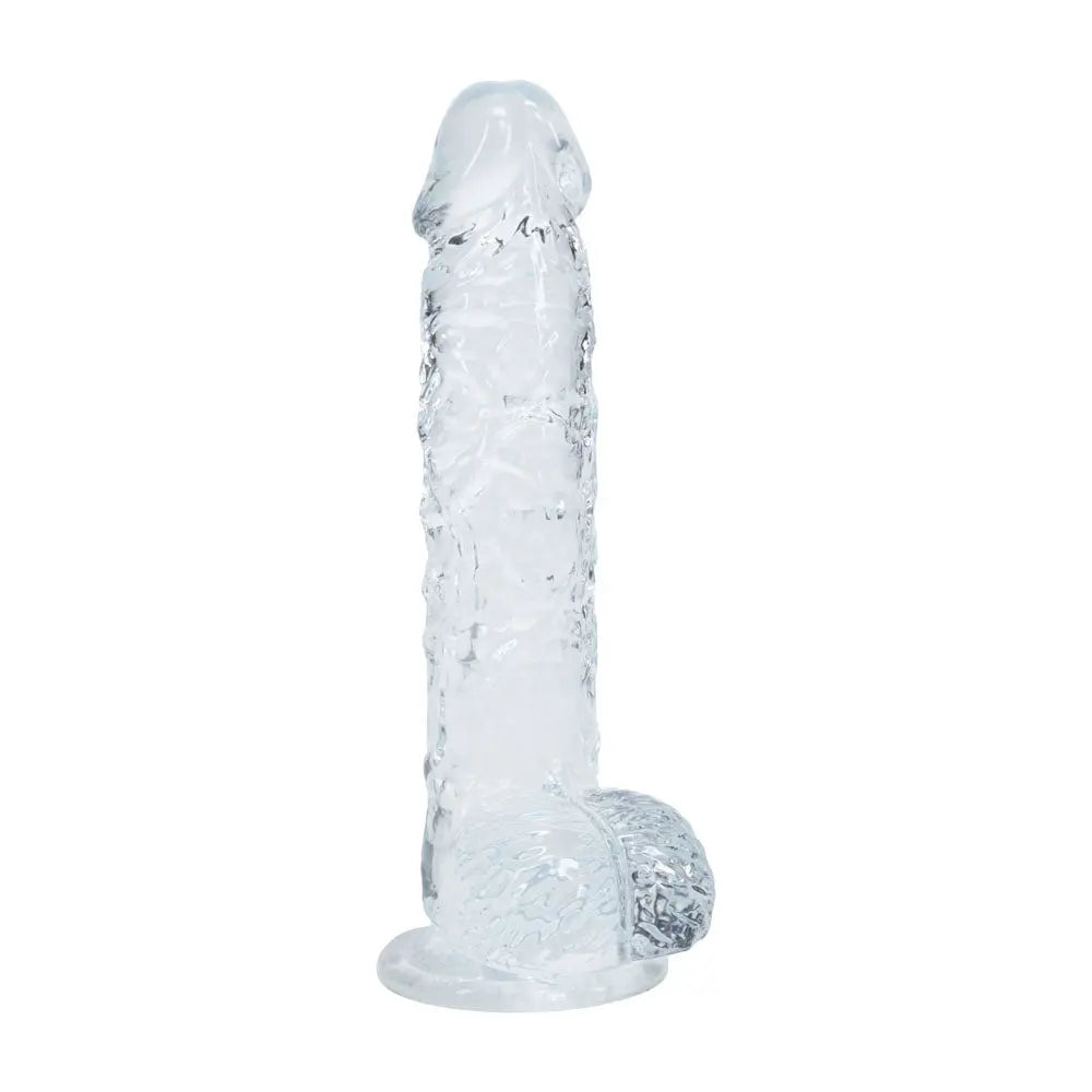 REALROCK 5'' Crystal  Dildo with Balls -  -  14.7 cm Dong Shots Toys Discreet Intimate Essentials.