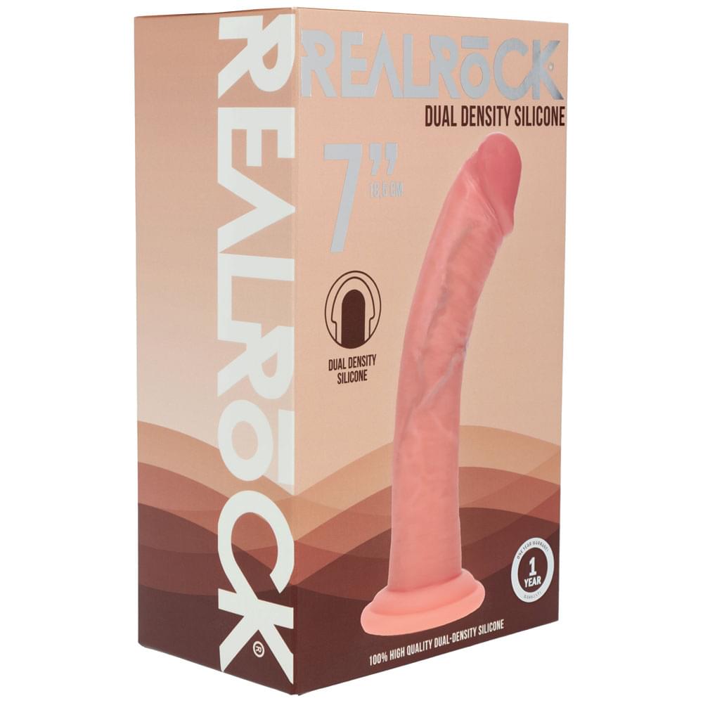 REALROCK Dual Density Silicone 7'' Curved Dildo -  -  18.5 cm Dildo