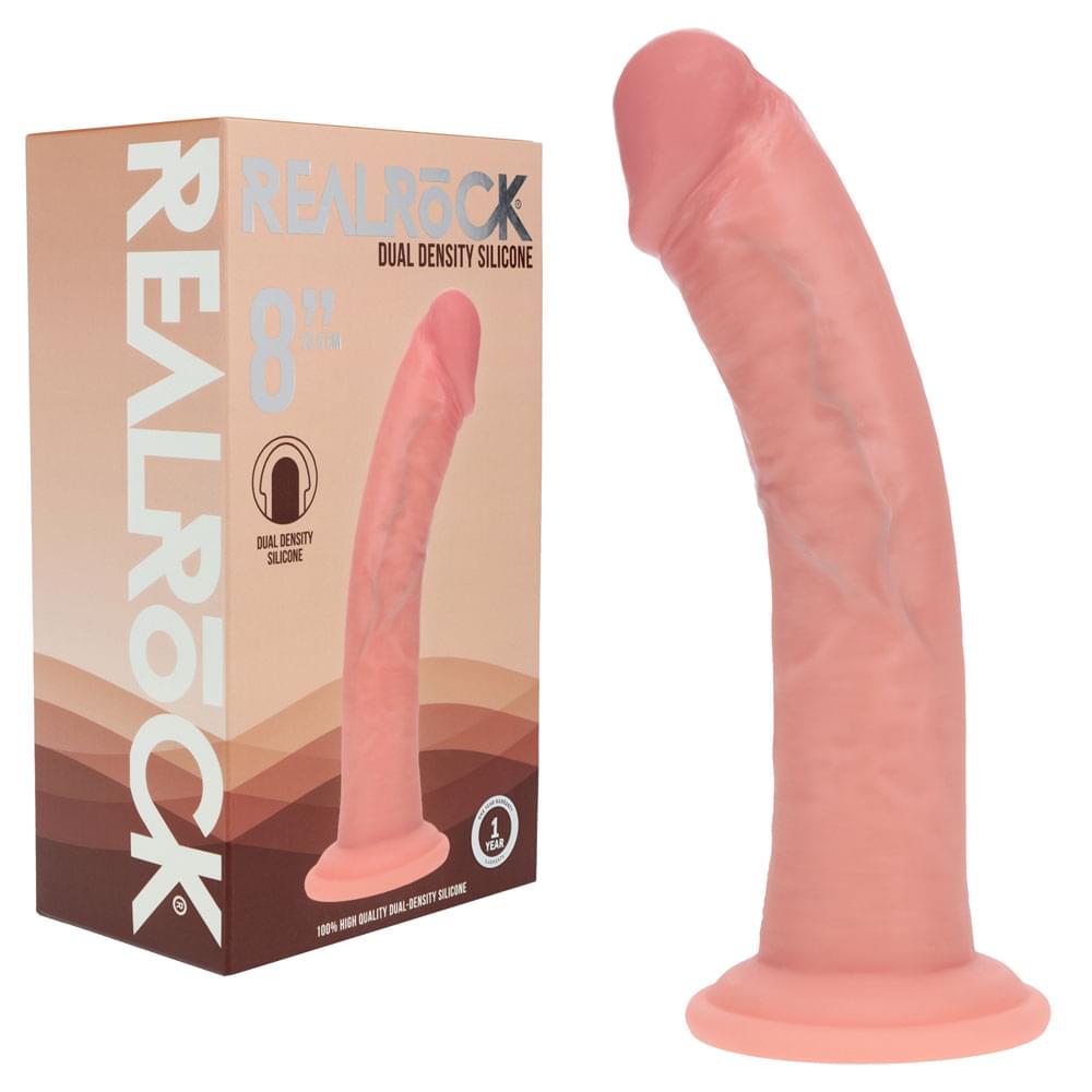REALROCK Dual Density Silicone 8'' Curved Dildo -  -  20.5 cm Dildo