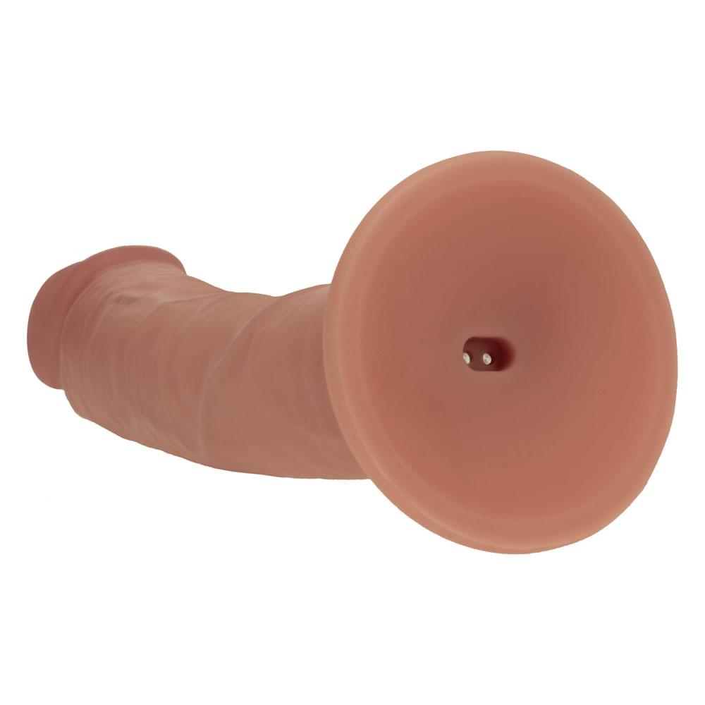 REALROCK Dual Density 8'' Vibrating Silicone Dildo - Tan - Tan 20.3 cm USB Rechargeable Vibrating Dildo