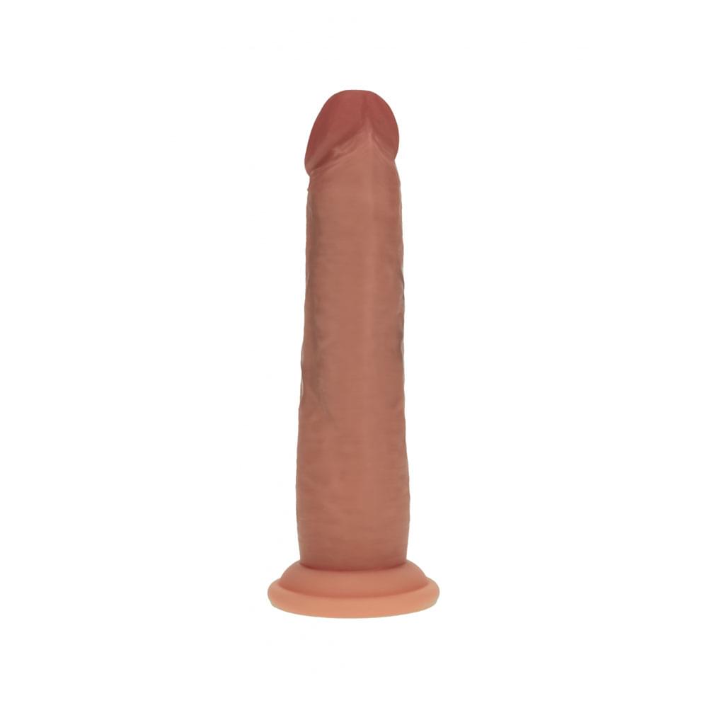 REALROCK Dual Density 7'' Sliding Skin Silicone Dildo - Tan - Tan 15.2 cm Sliding Skin Dildo