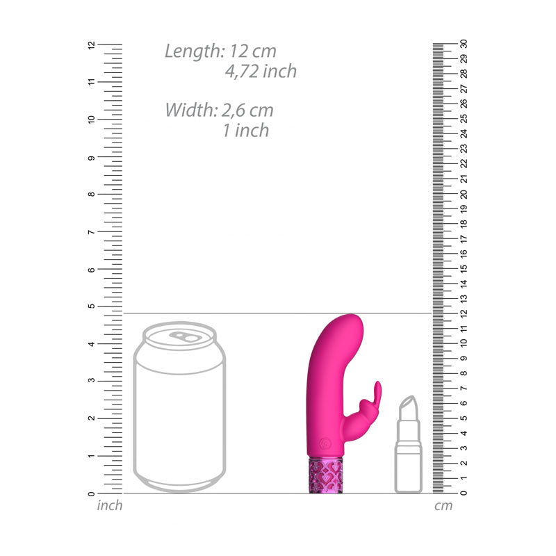 ROYAL GEMS Dazzling - Silicone Rechargeable Bullet - 12 cm USB Rechargeable Bullet next to a can and bottle for size comparison