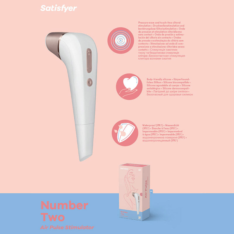 Satisfyer Number 2 - Touch-Free Clitoral Stimulator with advanced pressure wave technology and improved design.