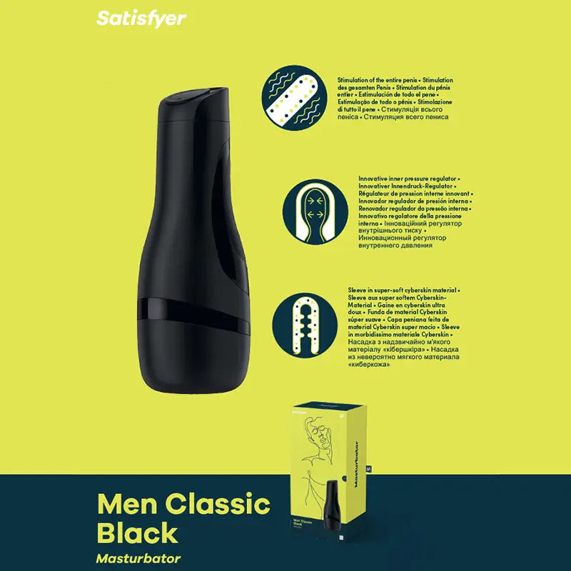 Satisfyer Men Classic - Black Stroker Satisfyer Discreet Intimate Essentials.