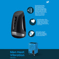 Satisfyer Men Heat Vibration -  USB Rechargeable Masturbator, featuring heating and vibration functions for intense stimulation.