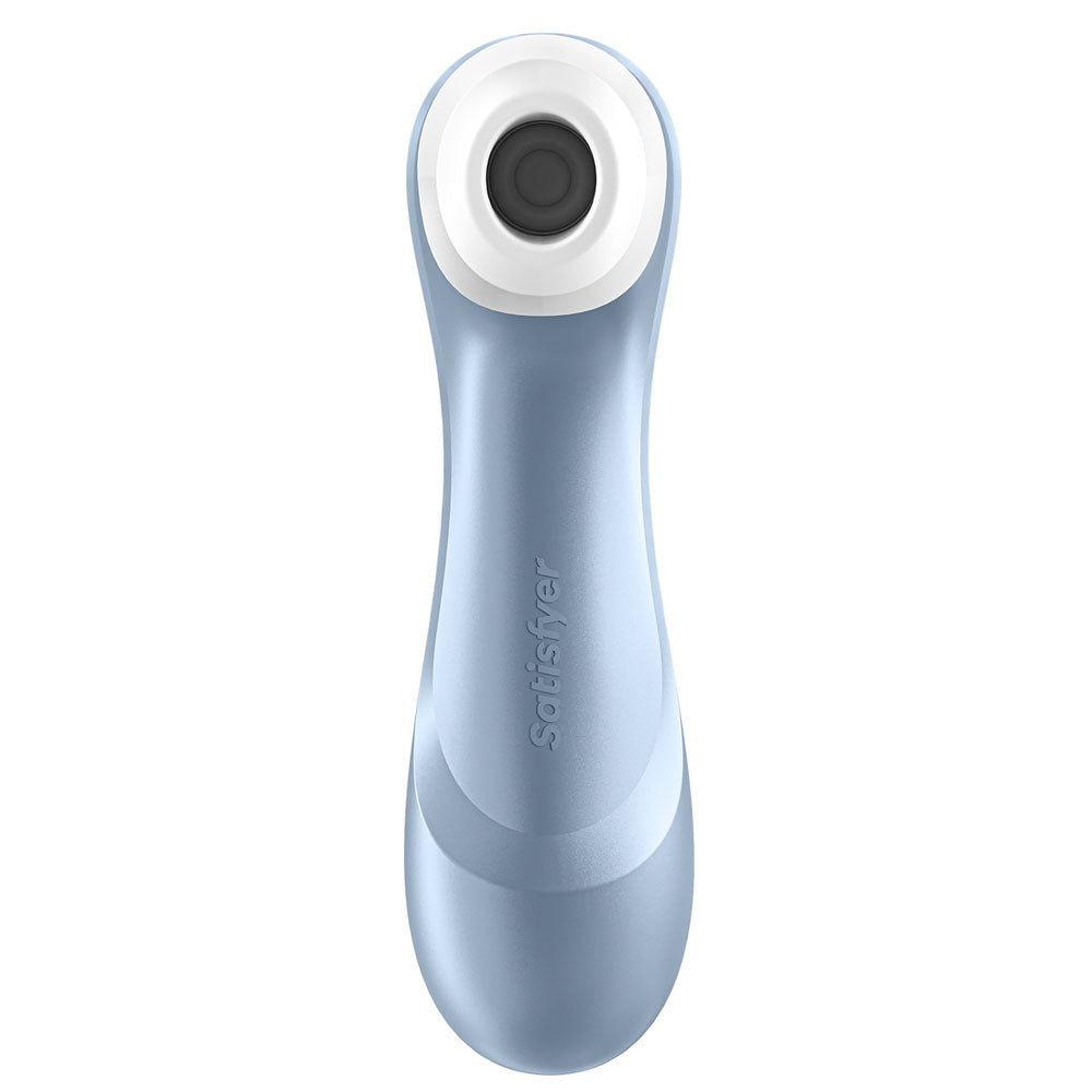 Satisfyer Pro 2 -  - Touch-Free USB-Rechargeable Clitoral Stimulator in light blue design.