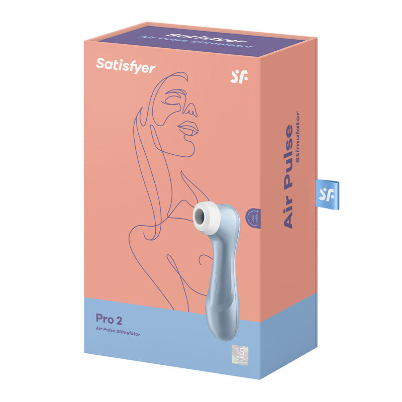 Satisfyer Pro 2 -  - Touch-Free USB-Rechargeable Clitoral Stimulator packaging with modern design.