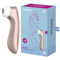 Satisfyer Pro 2+  -  Touch-Free USB-Rechargeable Clitoral Stimulator with Vibration and packaging.
