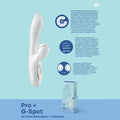 Satisfyer Pro + G-Spot - 22 cm USB Rechargeable Rabbit Vibrator with Touch-Free Clitoral Stimulator promotional image.