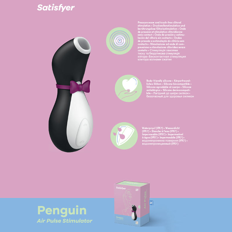 Satisfyer Penguin - Touch-Free USB-Rechargeable Clitoral Stimulator with air pulse technology for intimate essentials for her.