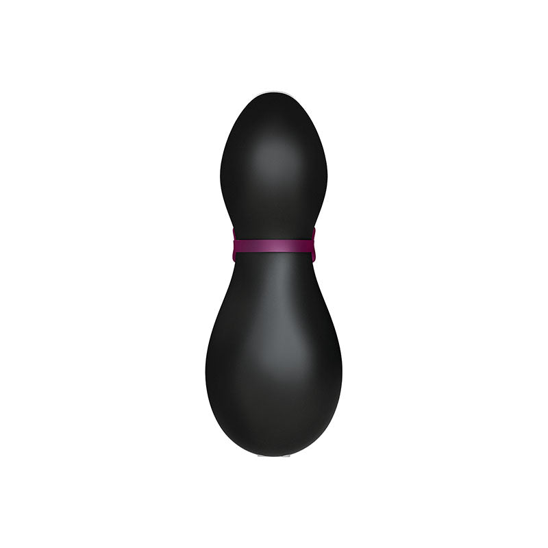 Satisfyer Penguin - Touch-Free USB-Rechargeable Clitoral Stimulator in sleek black design.