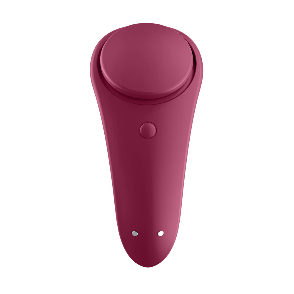 Satisfyer Sexy Secret - App Contolled USB-Rechargeable Panty Vibrator in burgundy, designed for discreet pleasure.