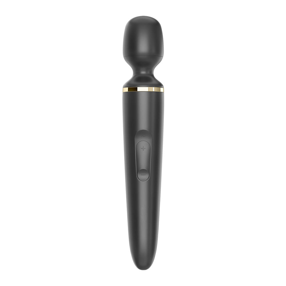 Satisfyer Wand-er Woman -  USB Rechargeable Massager Wand in sleek black design for intimate essentials.