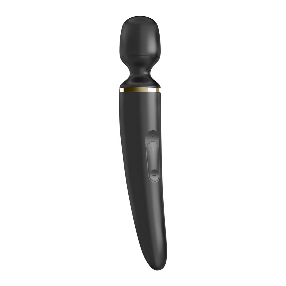 Satisfyer Wand-er Woman - USB Rechargeable Massager Wand in sleek black design, perfect for intimate essentials for her.