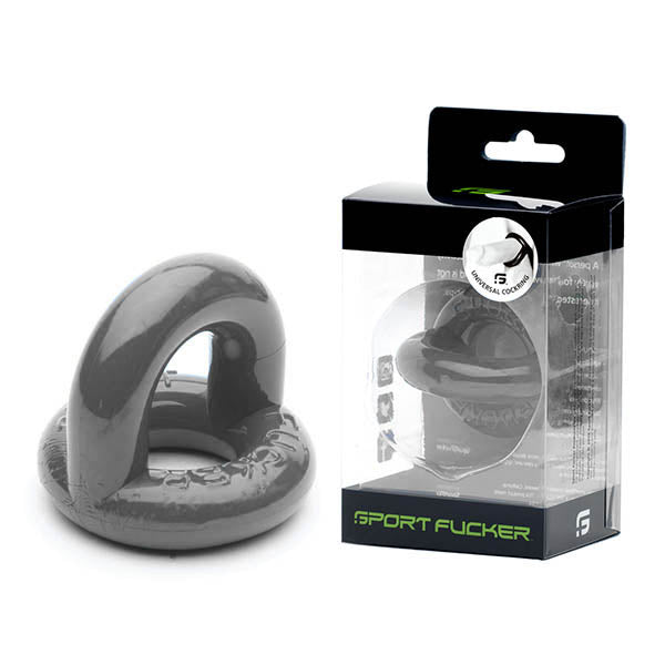Sport Fucker Universal Cock Ring - Grey Cock & Balls Ring in packaging, a versatile intimate essential for all.