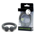 Sport Fucker Bullring - Grey Cock Ring in packaging showcasing its design and features.