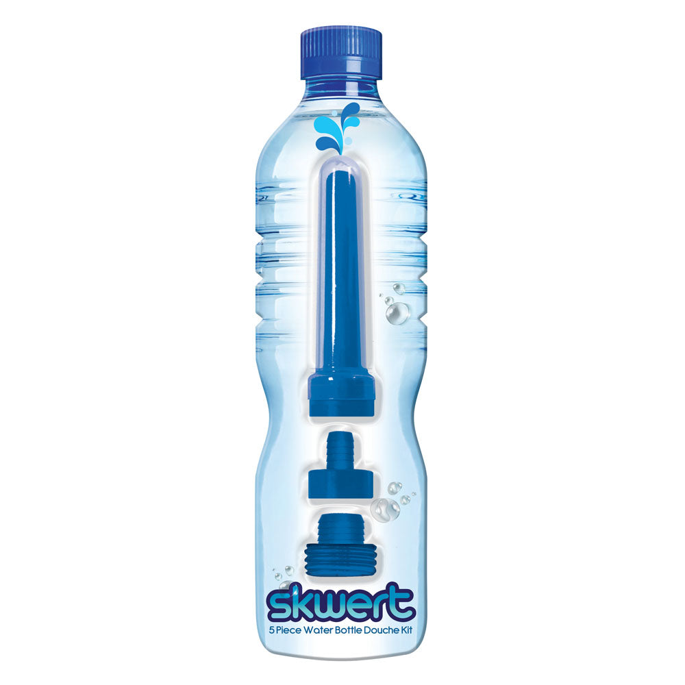Skwert 5 Piece Water Bottle Douche Kit - 5 Piece Water Bottle Douche Adapter Kit with silicone nozzle and adapters.