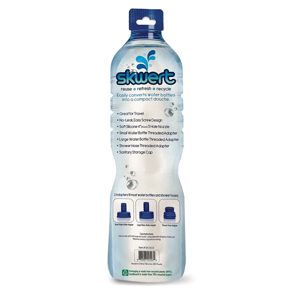 Skwert 5 Piece Water Bottle Douche Kit - 5 Piece Water Bottle Douche Adapter Kit, featuring adapters for easy use with bottles.