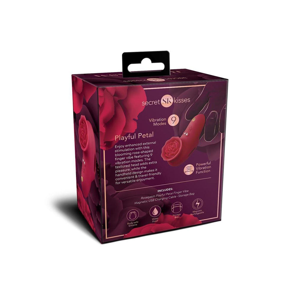 Secret Kisses ROSEGASM PLAYFUL PETAL -  USB Rechargeable Finger Stimulator