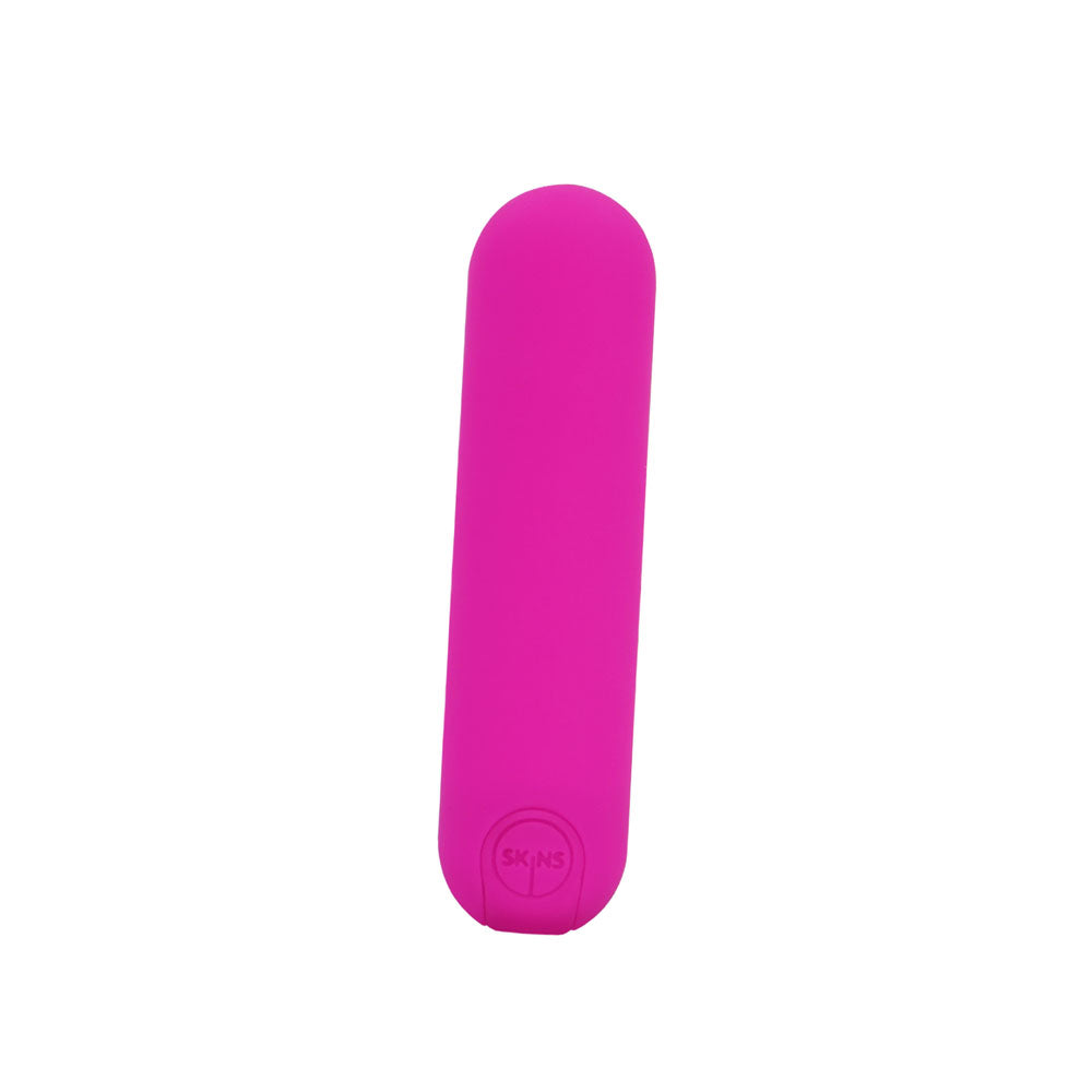 Skins Super Excite Rechargeable Bullet - USB Rechargeable Bullet in vibrant pink, perfect for intimate essentials for her.
