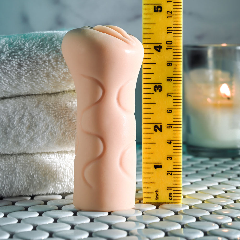 Selopa PARTY PACK - Light -  Strokers - Set of 3 displayed with ruler for size comparison and towels.