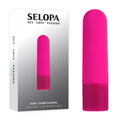 Selopa TINY TEMPTATION -  9.2 cm USB Rechargeable Bullet in pink silicone packaging with sleek design.