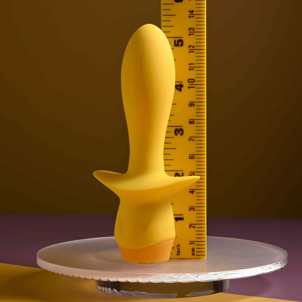 Selopa MELLOW  -  13.5 cm USB Rechargeable Vibrating Anal Plug displayed next to a ruler for size comparison.