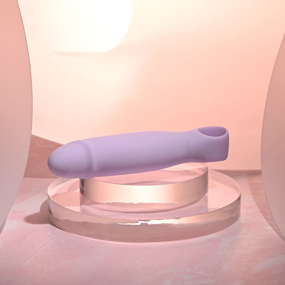 Selopa PETITE PECKER - 11.7 cm USB Rechargeable Mini Vibrator on display, featuring a smooth lavender silicone finish.