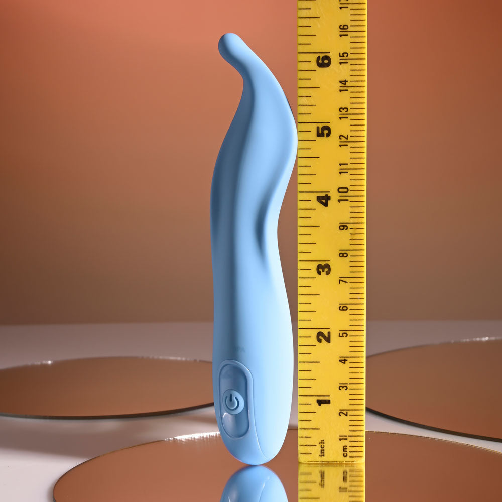 Selopa TENDER TICKLER -  16.2 cm USB Rechargeable Pinpoint Stimulator next to a ruler to showcase its size.