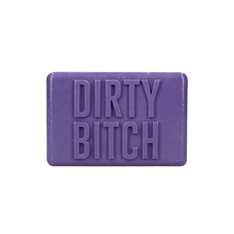 S-LINE Soap Bar - Dirty Bitch -  Novelty Soap, purple soap bar with embossed text, perfect for intimate essentials.