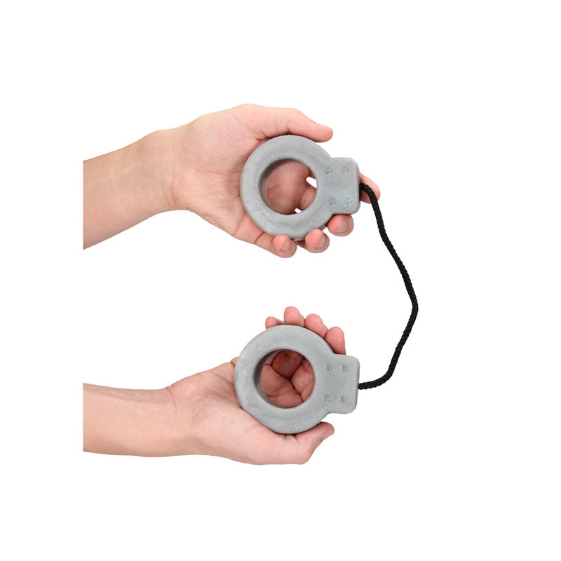 S-LINE Cuff Soap - Novelty Soap in handcuff shape held by two hands, perfect for washing away sins.