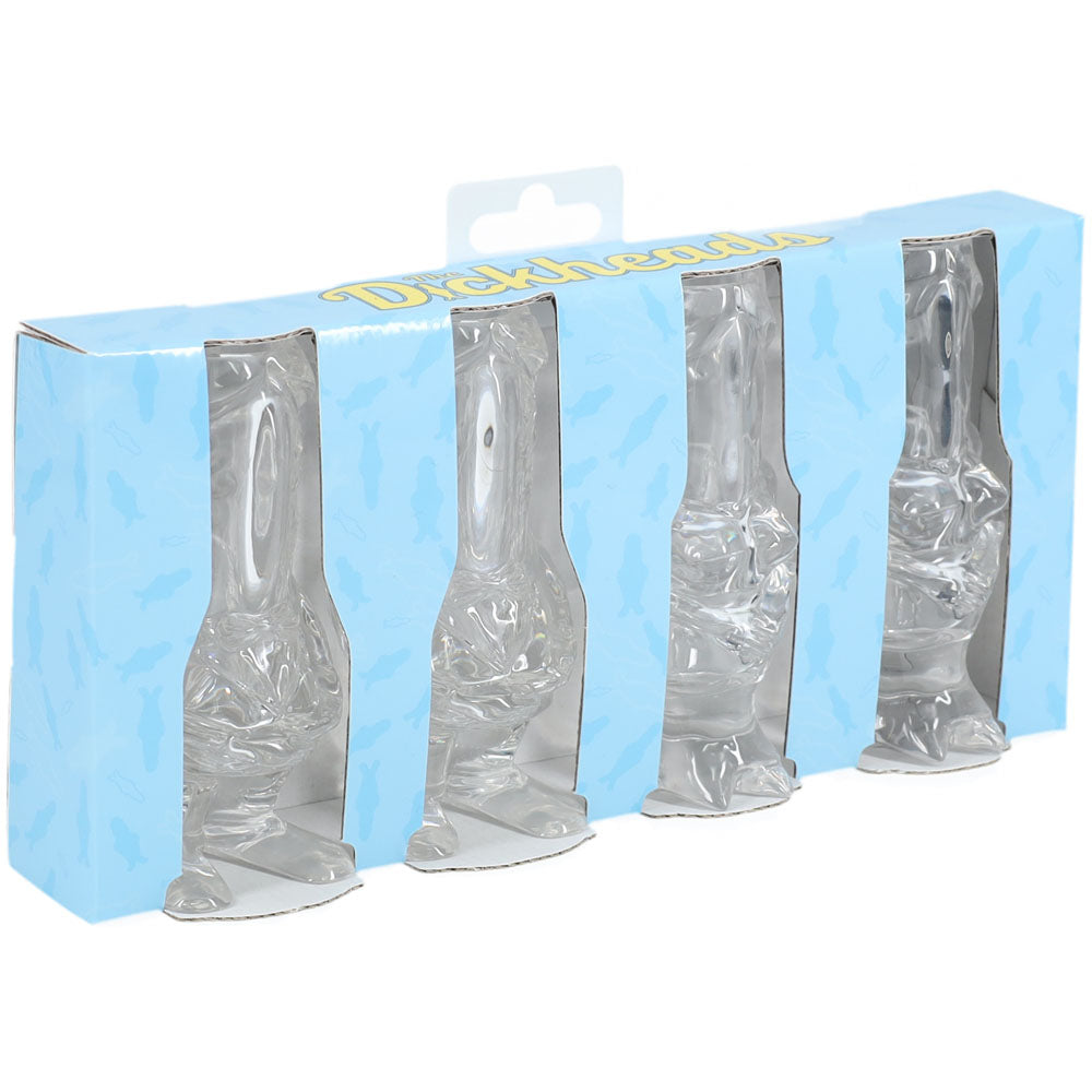 S-LINE The Dickheads - Couples Tall Shot Glasses -  Novelty 44 ml Shot Glasses - 4 Pack in packaging.